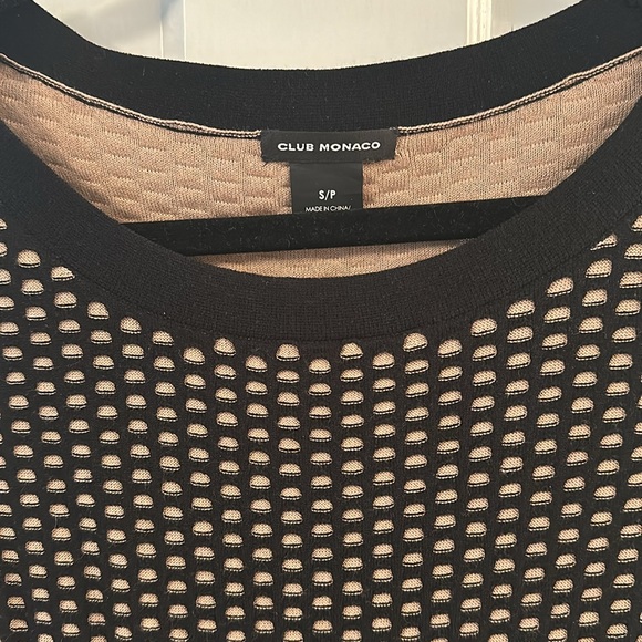 Club Monaco Knit dress in black and tan. Size small - Picture 2 of 4